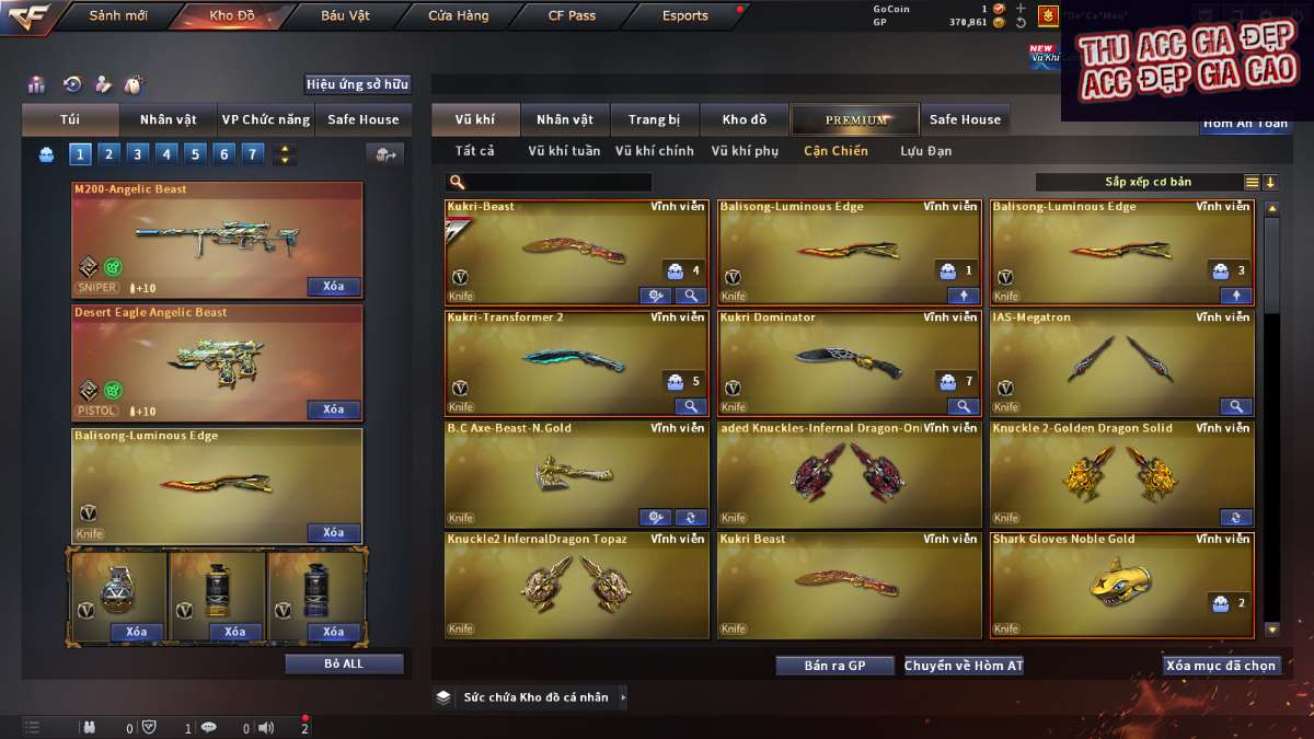 shop acc cf uy tin gia re